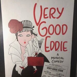 Original Broadway Theater Window Card Poster for Very Good Eddie Comedy - 1975